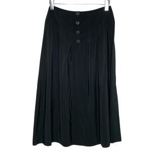 Whistles 6 Womens Black Midi Skirt 4 Button A Line Pleated Prairie